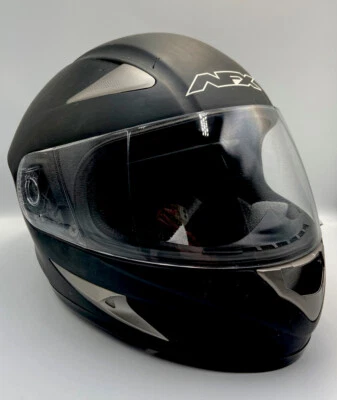 Casco de motocicleta AFX FX-90 DOT ADULTO XS negro mate con bolsa de cordón plateada Foto 1 de 4