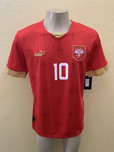 NWT Puma Men’s XL Red Serbia Dusan Tadic #10 Qatar World Cup 2022 Soccer Jersey - Picture 1 of 16