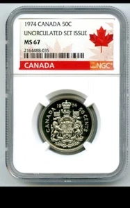 1974 CANADA 50 CENT NGC MS67 HALF DOLLAR UNCIRCULATED !! - Picture 1 of 2