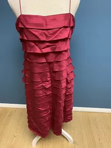 Red Dress Silk Blend Knee Length Spaghetti Strap Cocktail dress Nine West Size 8 - Picture 1 of 2