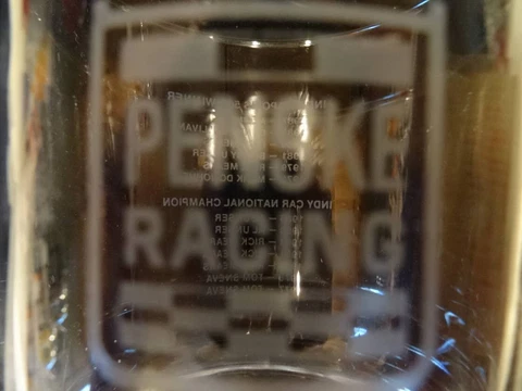 NOS vntg Set 4 Penske Racing Glasses & Signed Card by Penske 6th Victory at Indy Cover