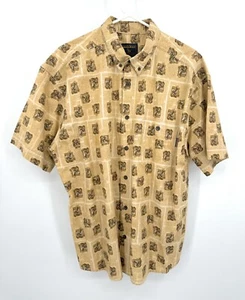 Woolrich Button Up Shirt Men's Size XL Brown Deer AOP Short Sleeve - Picture 1 of 5