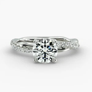 1,30 ct Lab Created Rundschliff Diamant Verlobungsring 18 kt Weißgold IGI - Bild 1 von 12