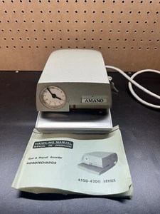 Vintage Amano Model 4240 Punch Clock Time Card Clock — Powers On Clock Moves - Picture 1 of 10