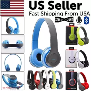 Wireless Bluetooth 5.0 Headphones Headset Over-Ear FM Radio MIC Foldable TF Card - Picture 1 of 39