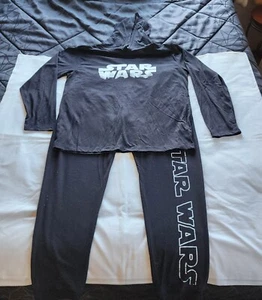 Star Wars Mens Stormtrooper Black Printed Long Sleeve Hooded Pyjama Set Size M - Bild 1 von 9
