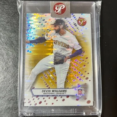 2023 Topps Pristine Gold Encased Refractors 297 Devin Williams /50 Brewers - Image 1 of 2