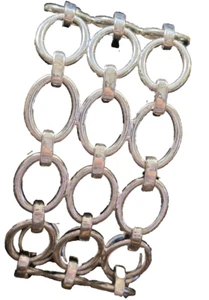 PAPIER - KREISE BREITE BREITE SILBERFARBENE METALLARMBAND - Bild 1 von 4