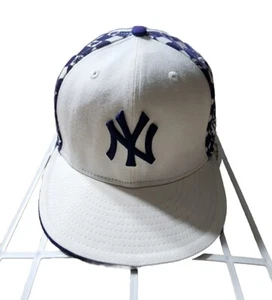 NY Yankees Retro Y2K MLB baseball cap white/Blue 7 3/8 new era Preowned - Picture 1 of 9