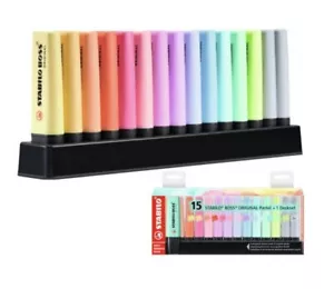 Set 15 pz Evidenziatore Stabilo Boss Pastel con desk - Picture 1 of 1