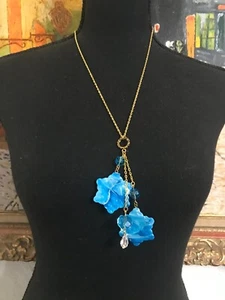 BLAU & WEISS STERNFORM OHRRINGE UND HALSKETTE SCHMUCK SET - Bild 1 von 12