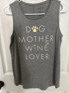 Apt.9 Women's Tank Top Size Small - "Dog Mother Wine Lover" NWT - Bild 1 von 3