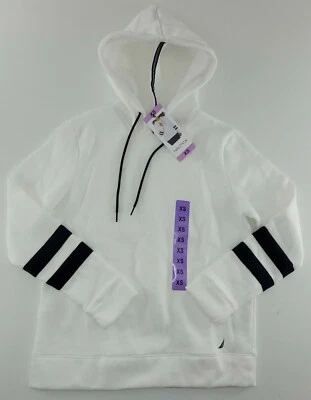 Sudadera con capucha para mujer Nautica blanca con polar azul marino talla XS Foto 1 de 4