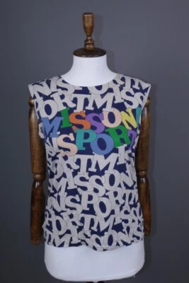 Camisa Top de Verano Missoni Deportiva Estampada Multicolor Sin Mangas Talla M Foto 1 de 4