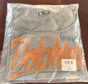 NFL Miami Dolphins Damen Trikot Kurzarm mit Kontrastärmeln, grau - Bild 1 von 3