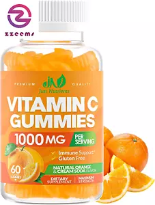 Vitamina C 1000Mg Gomma per Adulti e Bambini - Multivitaminico con Zinco 60 Gomma H - Foto 1 di 12
