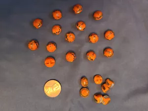 Quirky vintage glass orange buttons with shiny silver accents (22 shank buttons) - Picture 1 of 1
