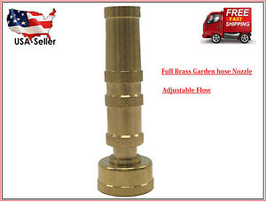Solid Brass Garden Spray Nozzle 4" Adjustable Twist Water Hose Nozzle USA Stock
