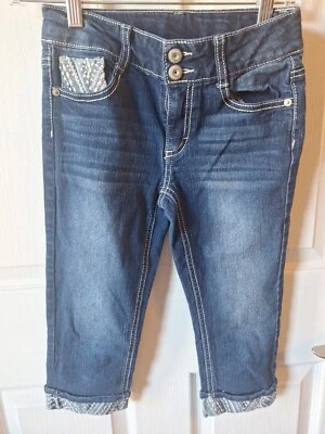 Girls Size 10 Jeans Flare Leg Faded Glory Cuffed Ankles Designer  - Image 1 of 4