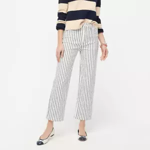J. Crew Slim wide-leg jean in stripe, Ivory Indigo, 26 Inseam, Size 30, NWHT - Picture 1 of 12