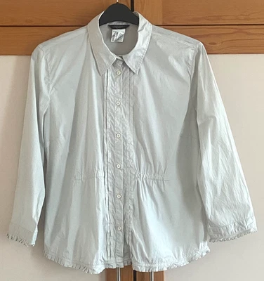 Weekend Max Mara Women's Pale Grey Cotton Blend Shirt Size XXL/ UK 14-16 - Image 1 of 4