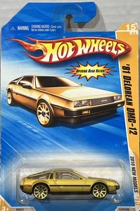 Hot Wheels '81 DeLorean DMC-12 2010 Nuovi Modelli Gold Car 1/64 Veicolo Giocattolo - Foto 1 di 3