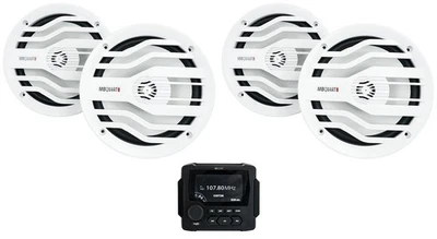 MB Quart GMR-LED Marine Receiver w/Bluetooth+(4) White MB Quart 6.5" Speakers - Image 1 of 4