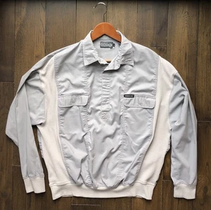 Vtg Members Only Pullover Shirt Mens L Gray Long Sleeve Utility 90s Retro - Picture 1 of 5