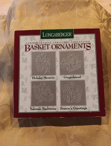 LONGABERGER Zinnkorb WEIHNACHTSSCHMUCK (1989-1992) Set in Originalpackung - Bild 1 von 8