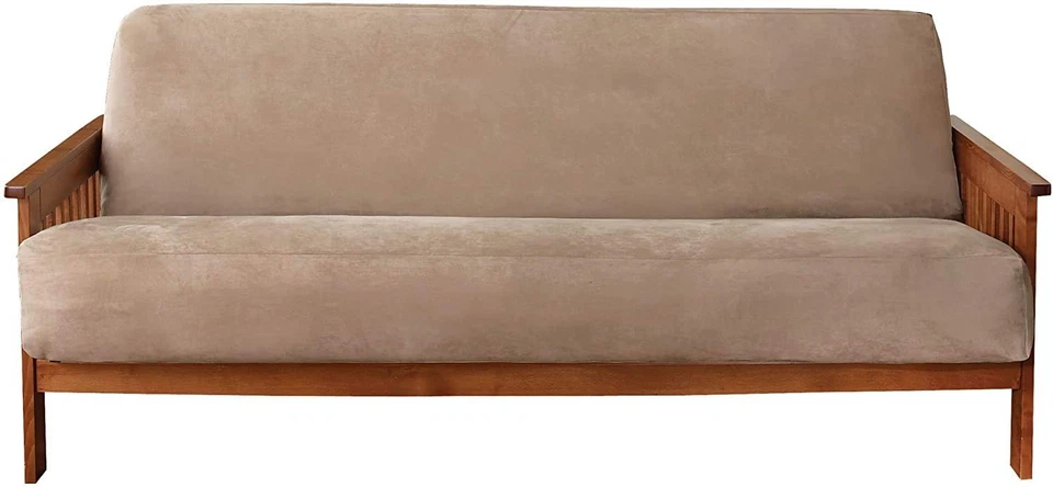 Sure Fit Soft Faux Suede Futon Slipcover Taupe B3