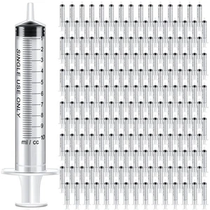 200 Pcs 10 ml/cc Plastic Liquid Measuring Syringes No Needle Clear Small Syri... - Picture 1 of 7