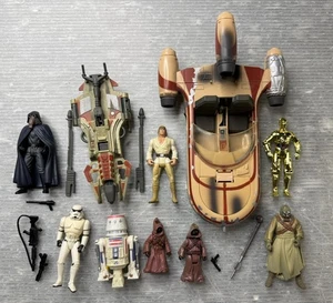 Kenner STAR WARS POTF2 FIGUR LOT/8 & LAND SPEEDER Desert Sport Skiff LUKE C-3PO - Bild 1 von 24