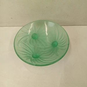 Vintage signed Georges Beal Etling France Uranium French Glass Bowl not Lalique - Picture 1 of 5