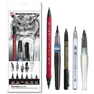 Kuretake Zig Inktober Stift Set, für Illustration, Manga Zeichnung, Schriftzug und - Bild 1 von 6