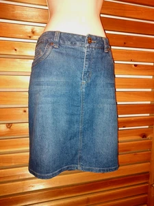 Falda moderna estilo vida Sonoma de mezclilla azul envejecido elástico algodón talla 12 L - Imagen 1 de 6