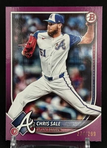 2025 Topps Bowman Chris Sale Purple Parallel /299 Braves - Picture 1 of 3