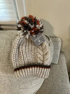 Gelso Bianca Chunky Knit Pom Pom Beanie Alpaca Wool blend - Picture 1 of 4