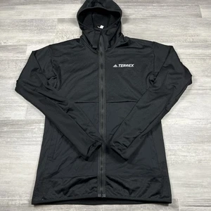 Adidas Terrex Tech Flooce einfarbige Kapuzenjacke Herren Größe Small GI7313 neu mit Etikett - Bild 1 von 9