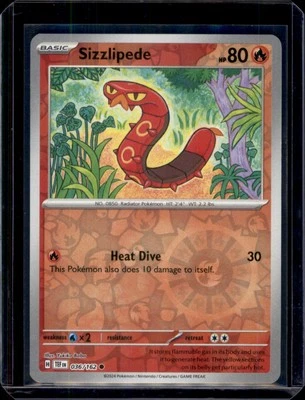 Sizzlipede SV05: Temporal Forces Pokémon 036/162 Reverse Holo NM+ - Image 1 of 2