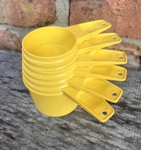Vintage Tupperware Messbecher 6er Set RETRO gelb 70er Jahre Mid Century - Bild 1 von 15