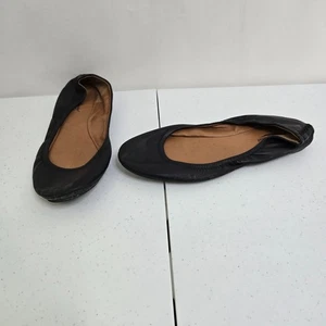 Lucky Brand Flats 10 M Leather Black Ballet Flats Round Toe Comfort Slip On - Picture 1 of 6