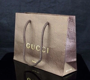 Gucci Gift Paper Shopping Bag, Size: 9 X 6 5/8 X 3 3/4 (inches) NEW - Picture 1 of 7