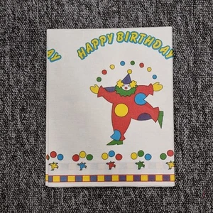 Vintage 1980s Birthday Table Cover With Clown Design - Picture 1 of 3