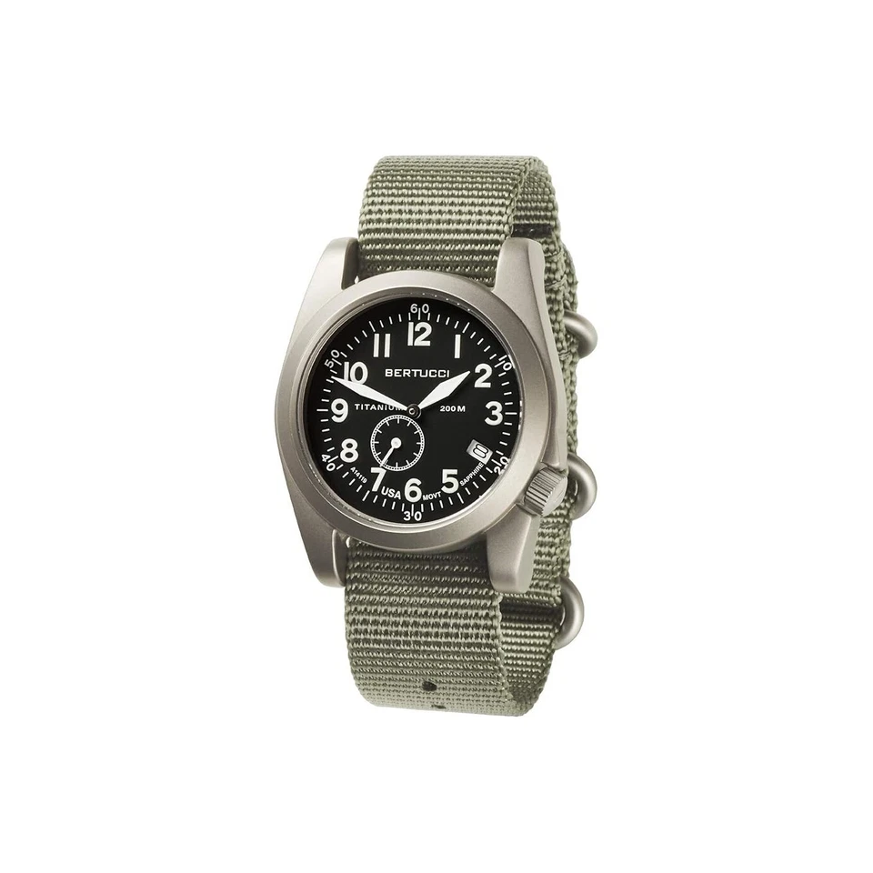 Reloj de cuarzo Bertucci para hombre con esfera negra correa de nailon - 13334 Foto 1 de 1