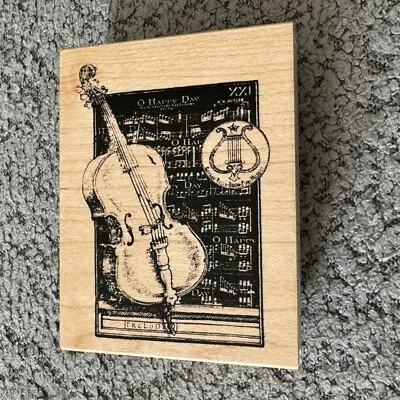 Estampillas de goma chatarra de club 2005 LE arte para violonchelo notas musicales O feliz día hoja de pestañas 3" Foto 1 de 4