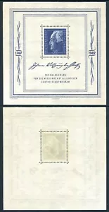 Alemania-Berlin-Hoja Bloque 1949 Goethe **/MNH 1 - Picture 1 of 1
