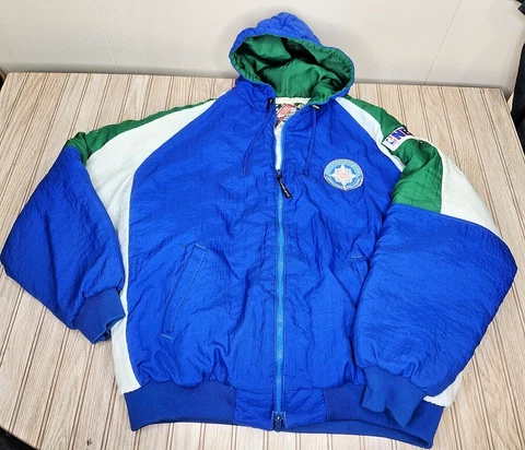 vtg 1994 90s Minnesota Timberwolves Swingster All Star Weekend Puffy Jacket Coat Cover