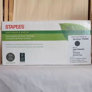Brother TN660 High Yield Black Original Toner Cartridge Remanufactured Staples - Picture 1 of 4