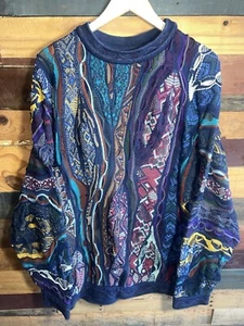 Vintage RARE COOGI Multicolored Crewneck Sweater Size Large COOGI Tags Biggie - Picture 1 of 11