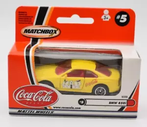Matchbox Superfast #5 BMW 850i yellow Coca Cola. Box. MBX 2000 - Picture 1 of 2